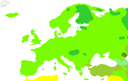 Distribución de las familias de idiomas habladas en Europa. El indoeuropeo se habla en la mayoría de Europa. El Túrquico se habla en Turquía y unos lugares en sus vecinos. El ugrofinés se habla en el norte de Europa centrado en Finlandia y Estonia, en Hungría, y partes centrales de Rusia. El vasco se habla en el noreste de España y un poquísimo de Francia. El afroasiático se habla en Malta, el norte de África y en el Oriente Medio.